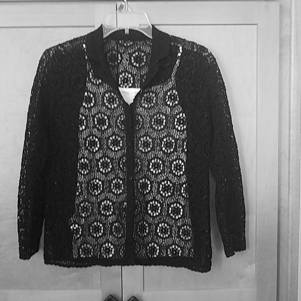 Vintage unusual crocheted light jacket